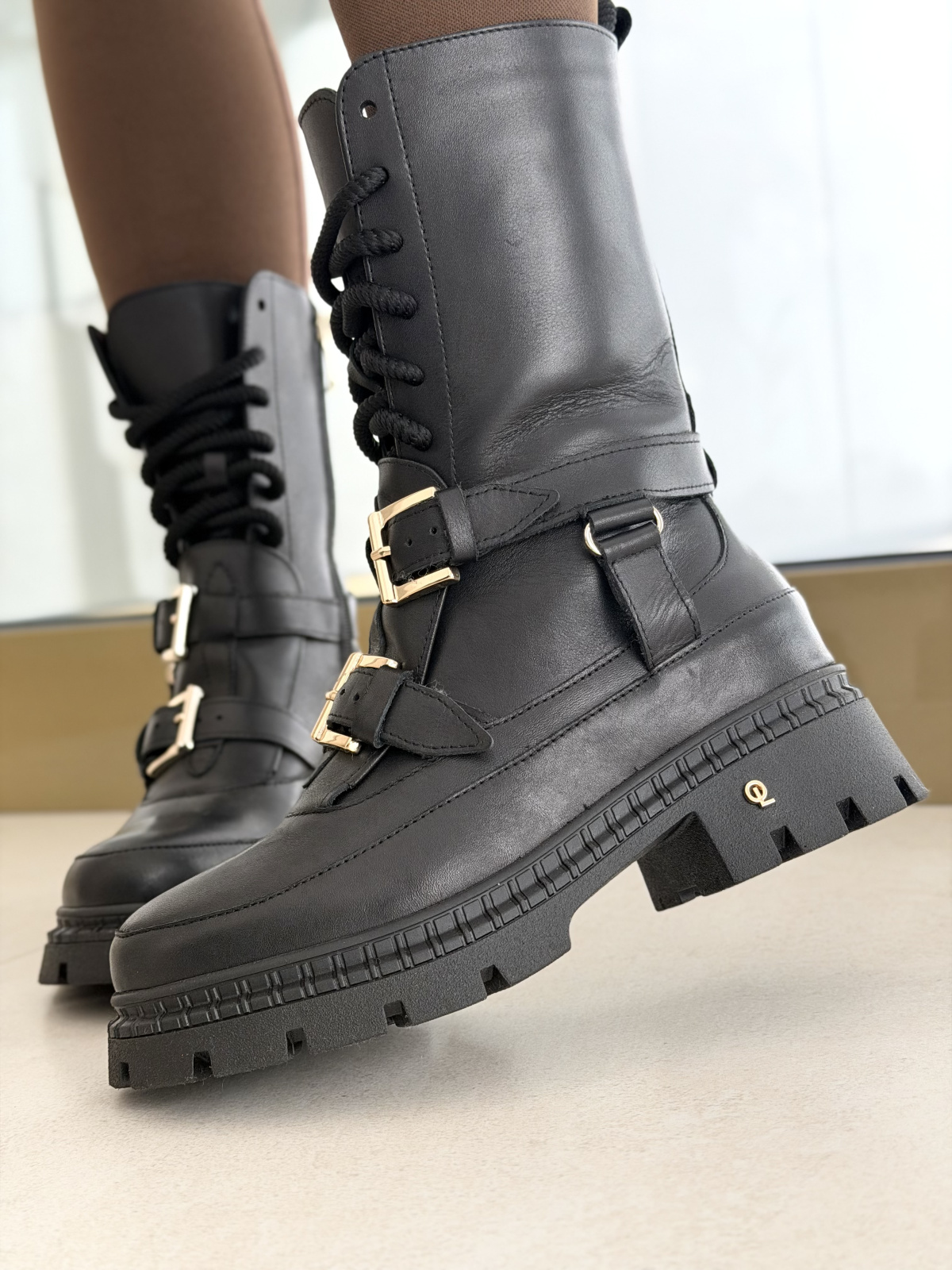 Brązowe botki OLEKSY ze skóry naturalnej – Polskiej produkcji