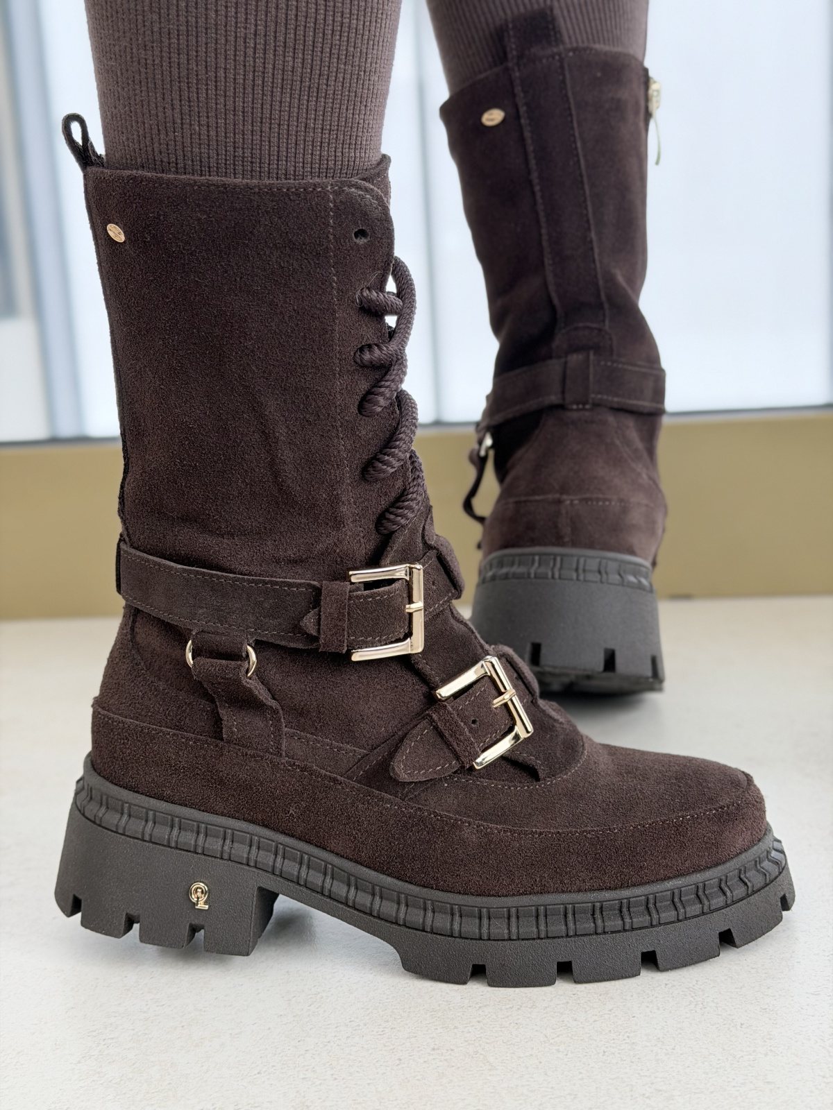 Brązowe botki OLEKSY ze skóry naturalnej – Polskiej produkcji