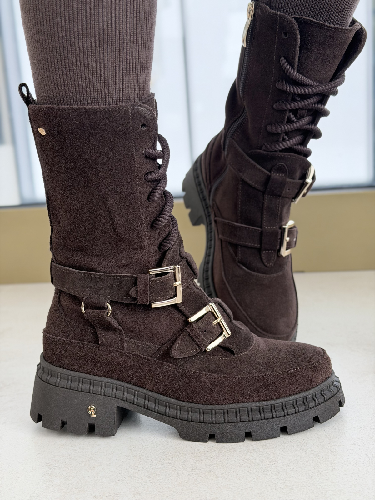 Brązowe botki OLEKSY ze skóry naturalnej – Polskiej produkcji