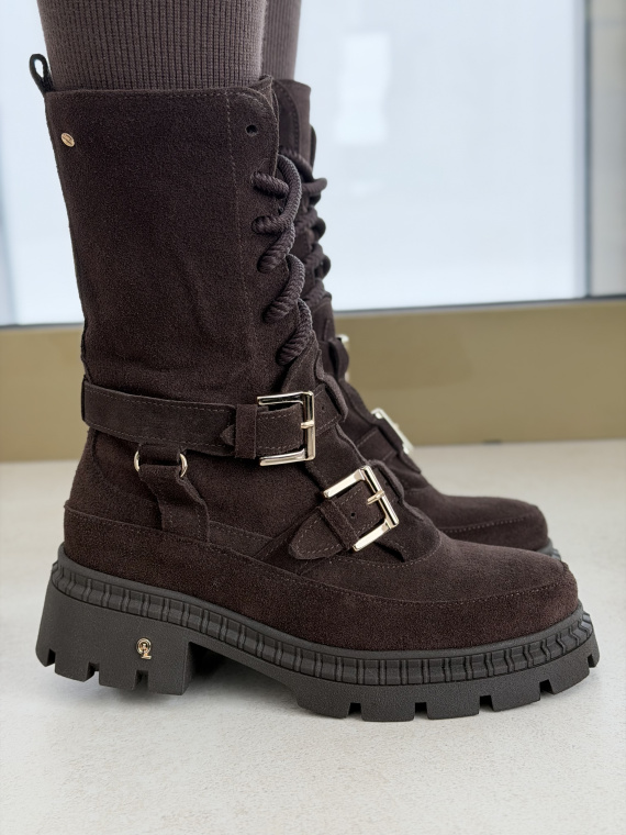 Brązowe botki OLEKSY ze skóry naturalnej – Polskiej produkcji