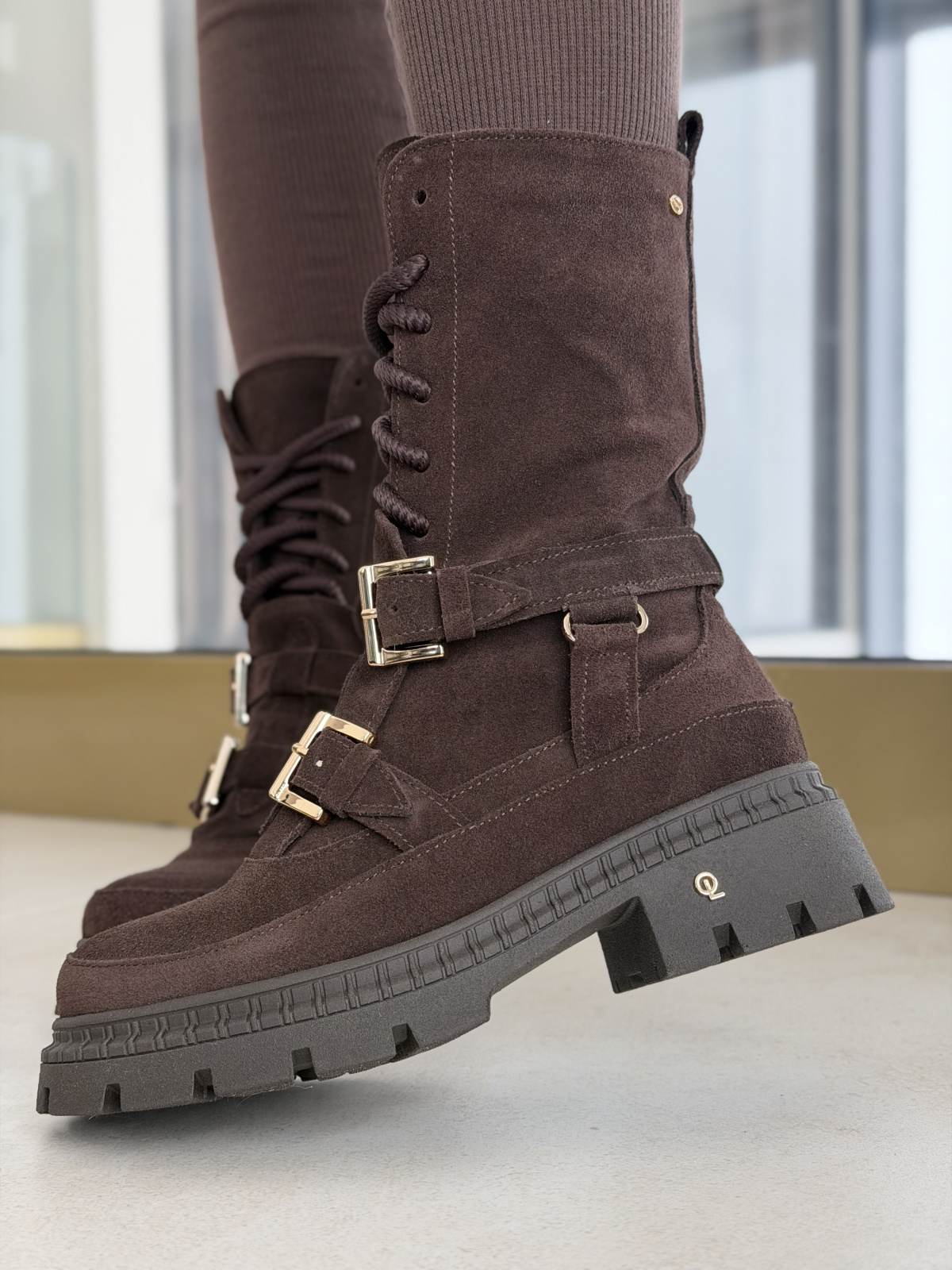 Brązowe botki OLEKSY ze skóry naturalnej – Polskiej produkcji