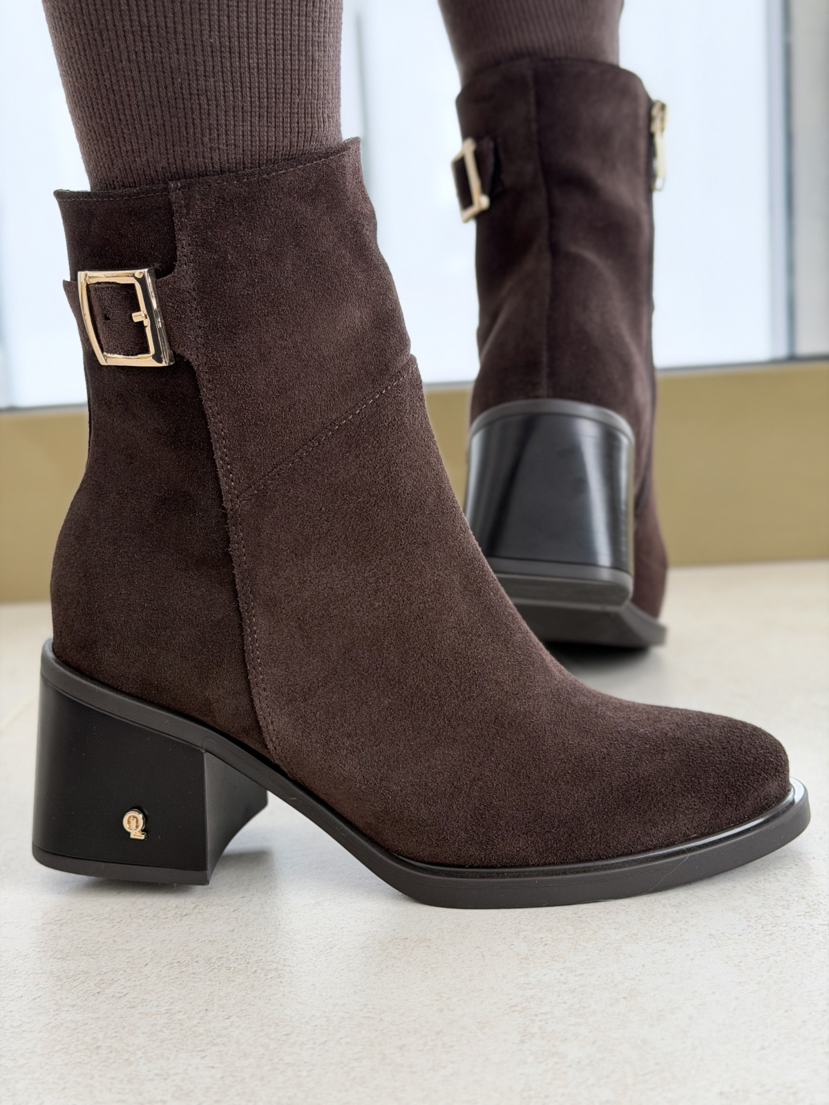 Brązowe botki OLEKSY ze skóry naturalnej – Polskiej produkcji