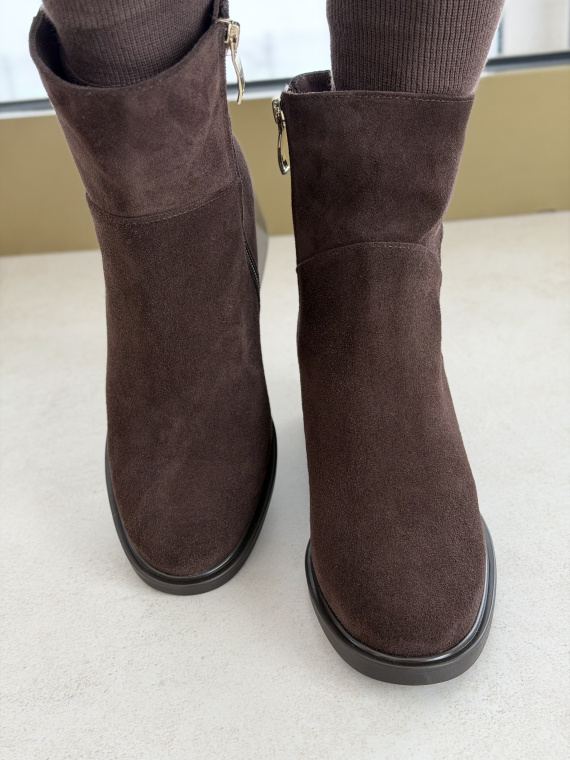 Brązowe botki OLEKSY ze skóry naturalnej – Polskiej produkcji