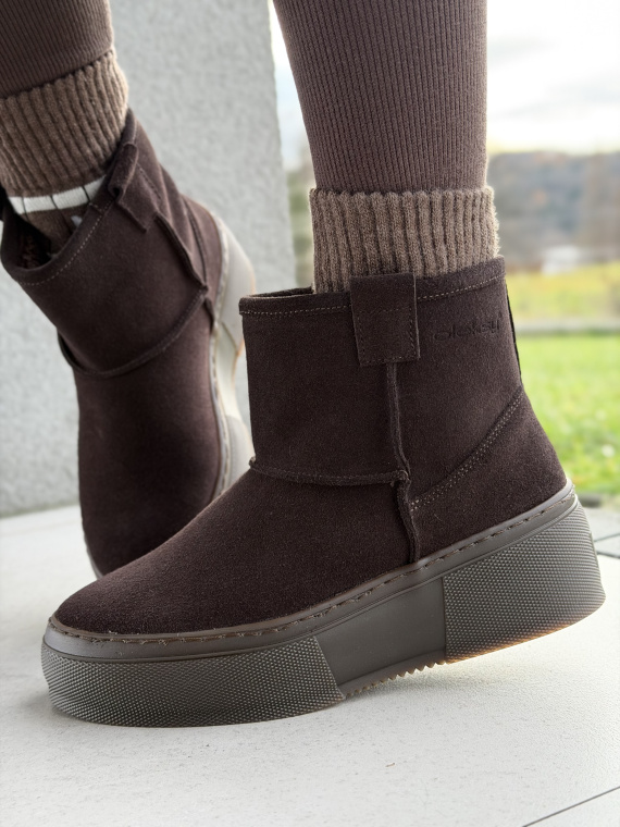 Naturalna skóra, polska jakość – brązowe śniegowce OLEKSY