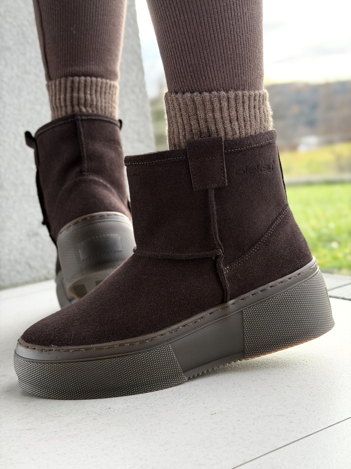 Naturalna skóra, polska jakość – brązowe śniegowce OLEKSY