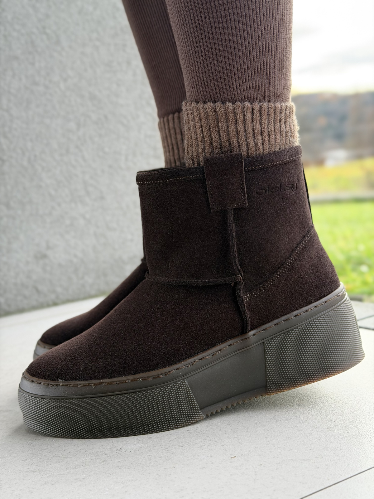 Naturalna skóra, polska jakość – brązowe śniegowce OLEKSY