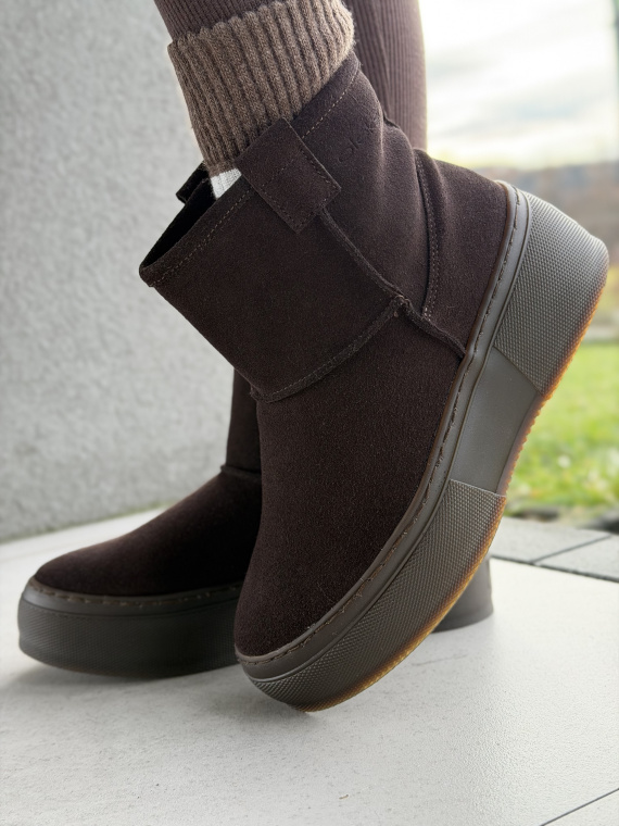 Naturalna skóra, polska jakość – brązowe śniegowce OLEKSY