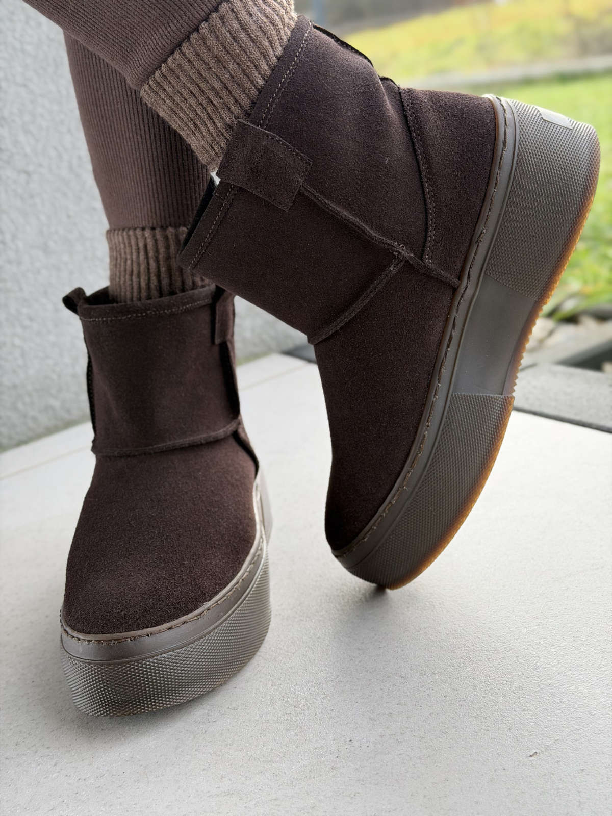 Naturalna skóra, polska jakość – brązowe śniegowce OLEKSY