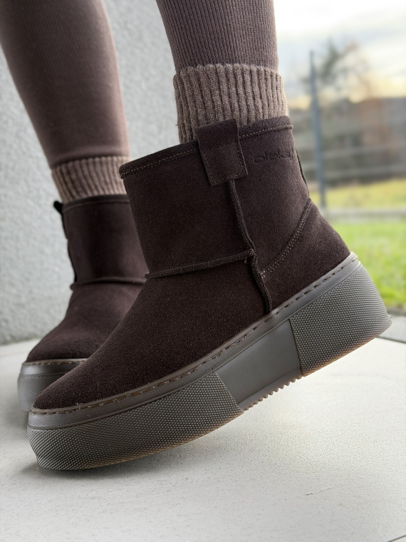 Naturalna skóra, polska jakość – brązowe śniegowce OLEKSY