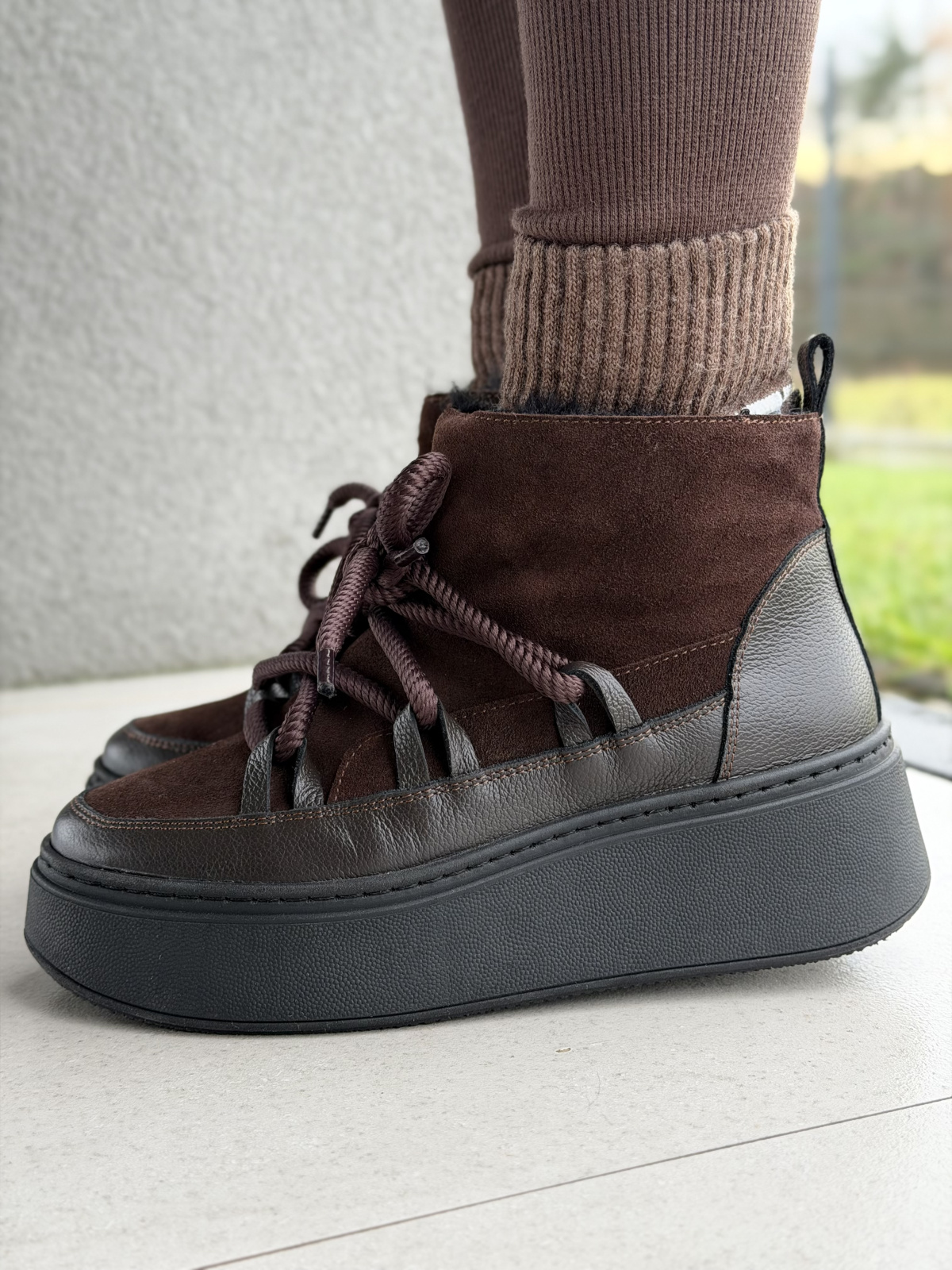 Naturalna skóra, polska jakość – brązowe śniegowce OLEKSY