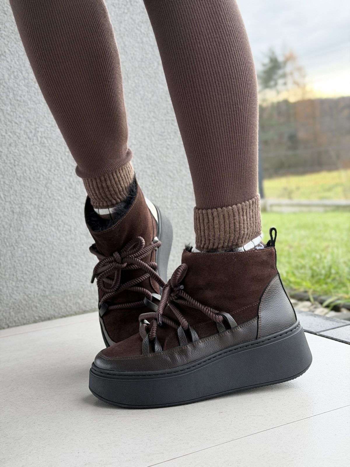 Naturalna skóra, polska jakość – brązowe śniegowce OLEKSY