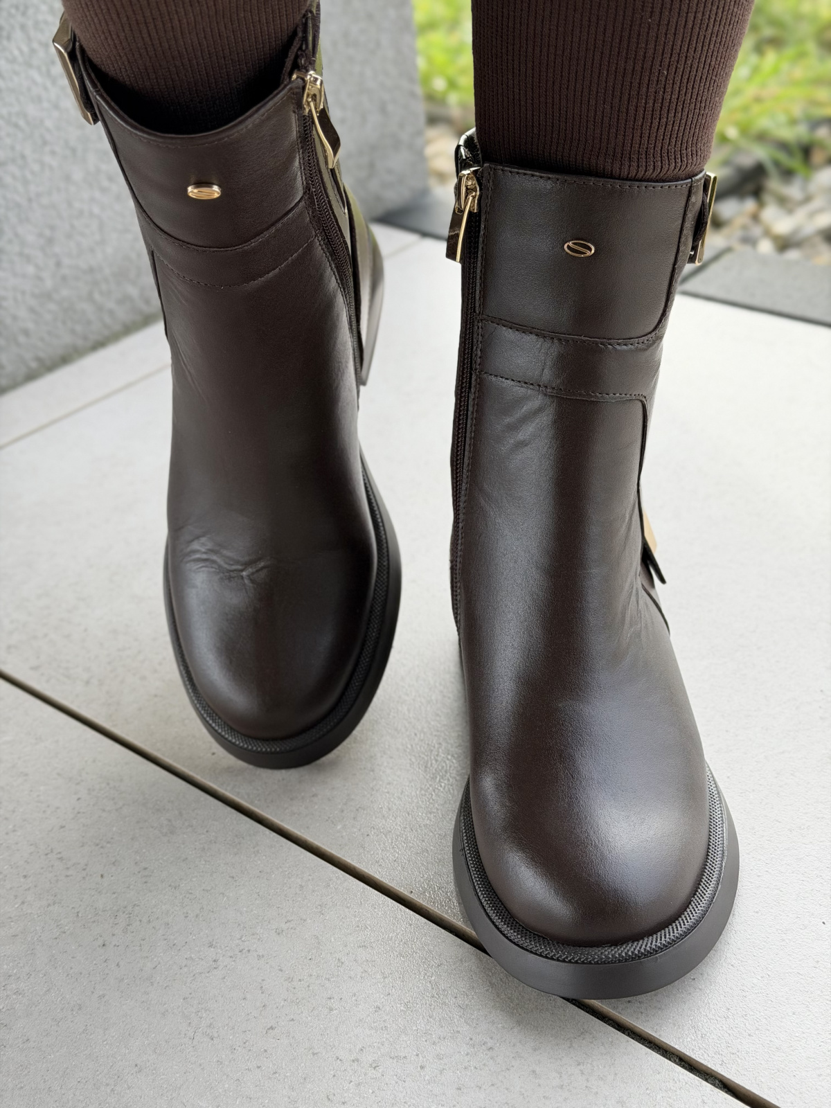 Brązowe botki ze skóry naturalnej OLEKSY – polska jakość i styl