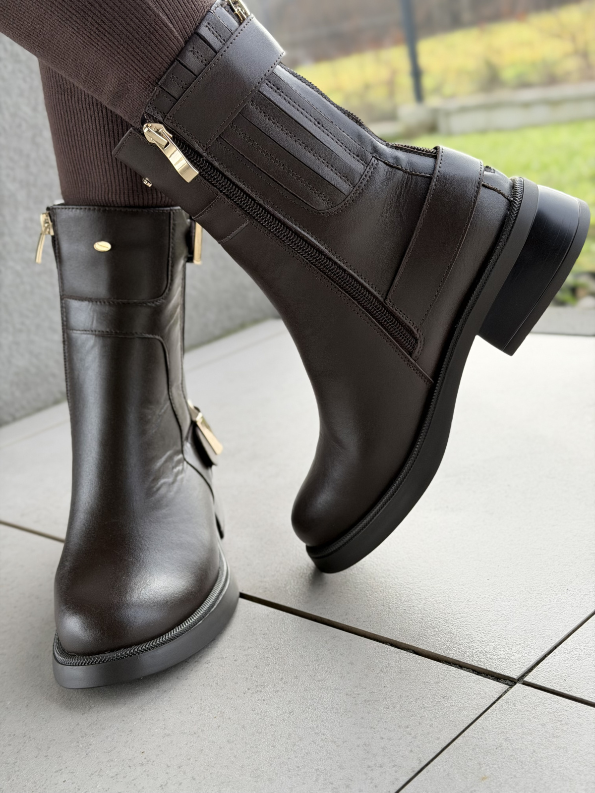 Brązowe botki ze skóry naturalnej OLEKSY – polska jakość i styl