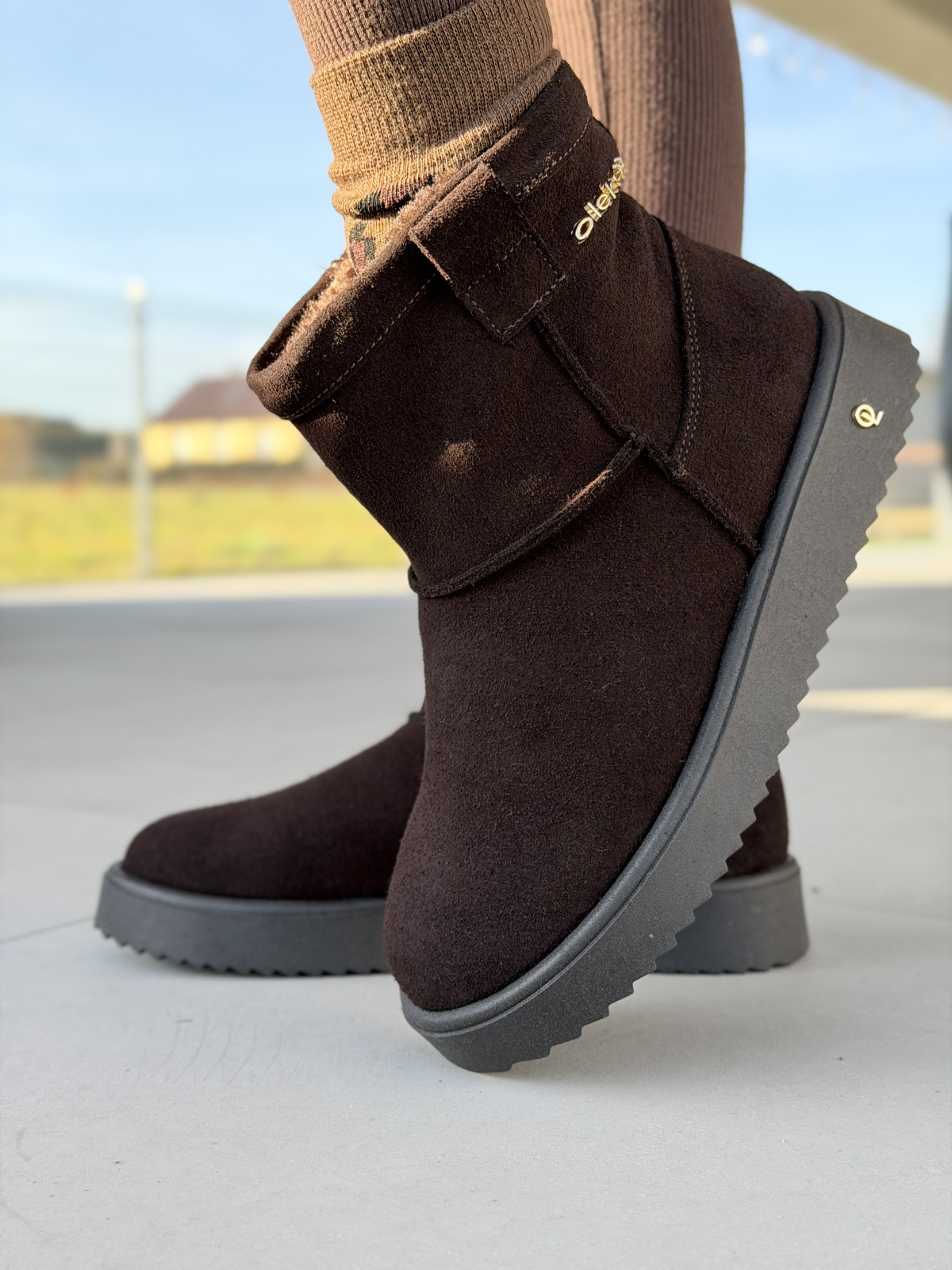 Naturalna skóra, polska jakość – brązowe śniegowce OLEKSY