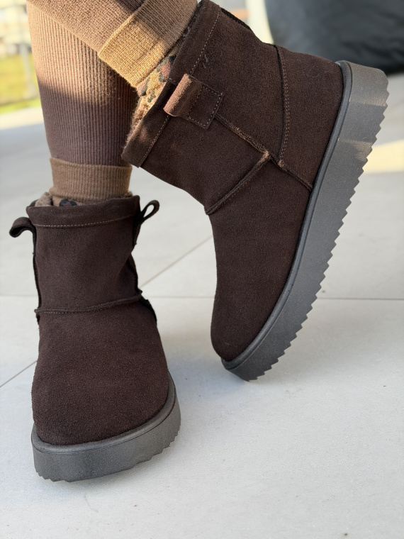 Naturalna skóra, polska jakość – brązowe śniegowce OLEKSY