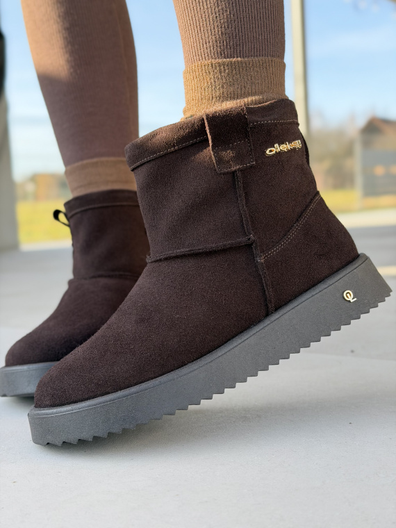 Naturalna skóra, polska jakość – brązowe śniegowce OLEKSY