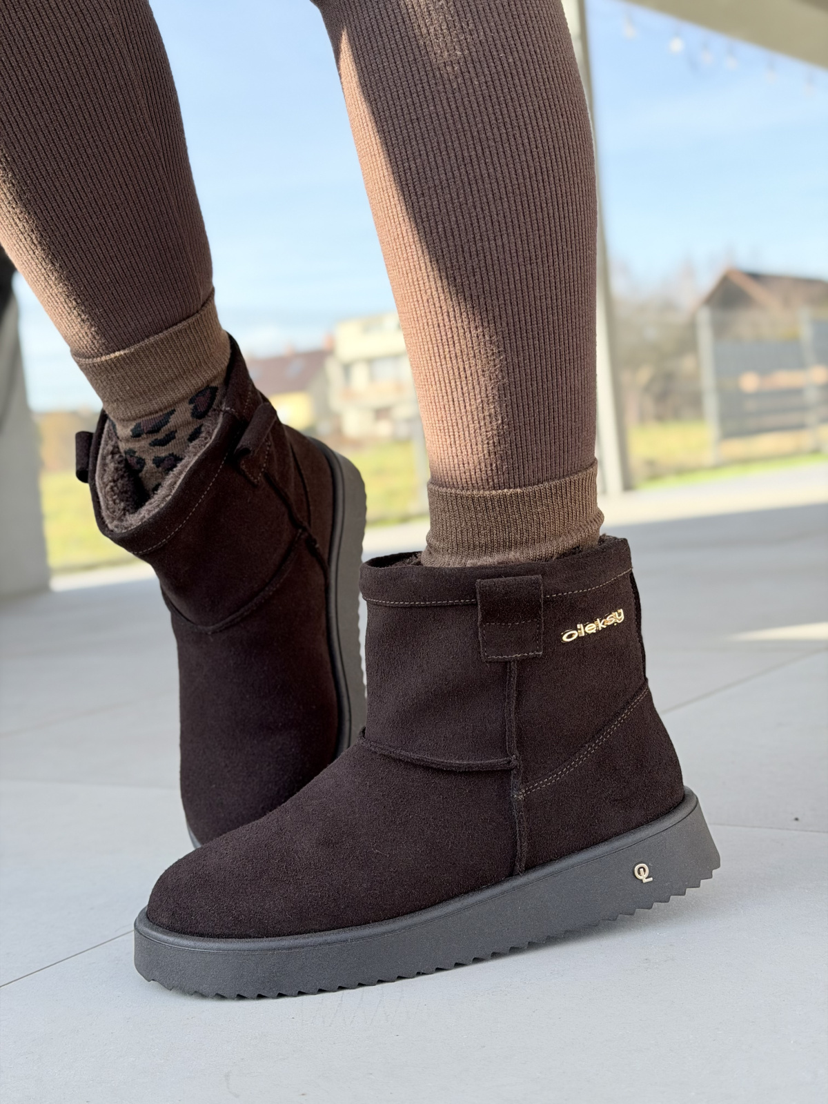 Naturalna skóra, polska jakość – brązowe śniegowce OLEKSY