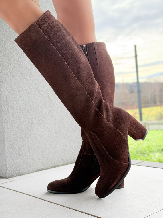 Kozaki damskie OLEKSY ze skóry naturalnej Polskiej produkcji