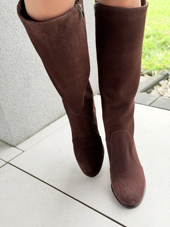 Kozaki damskie OLEKSY ze skóry naturalnej Polskiej produkcji