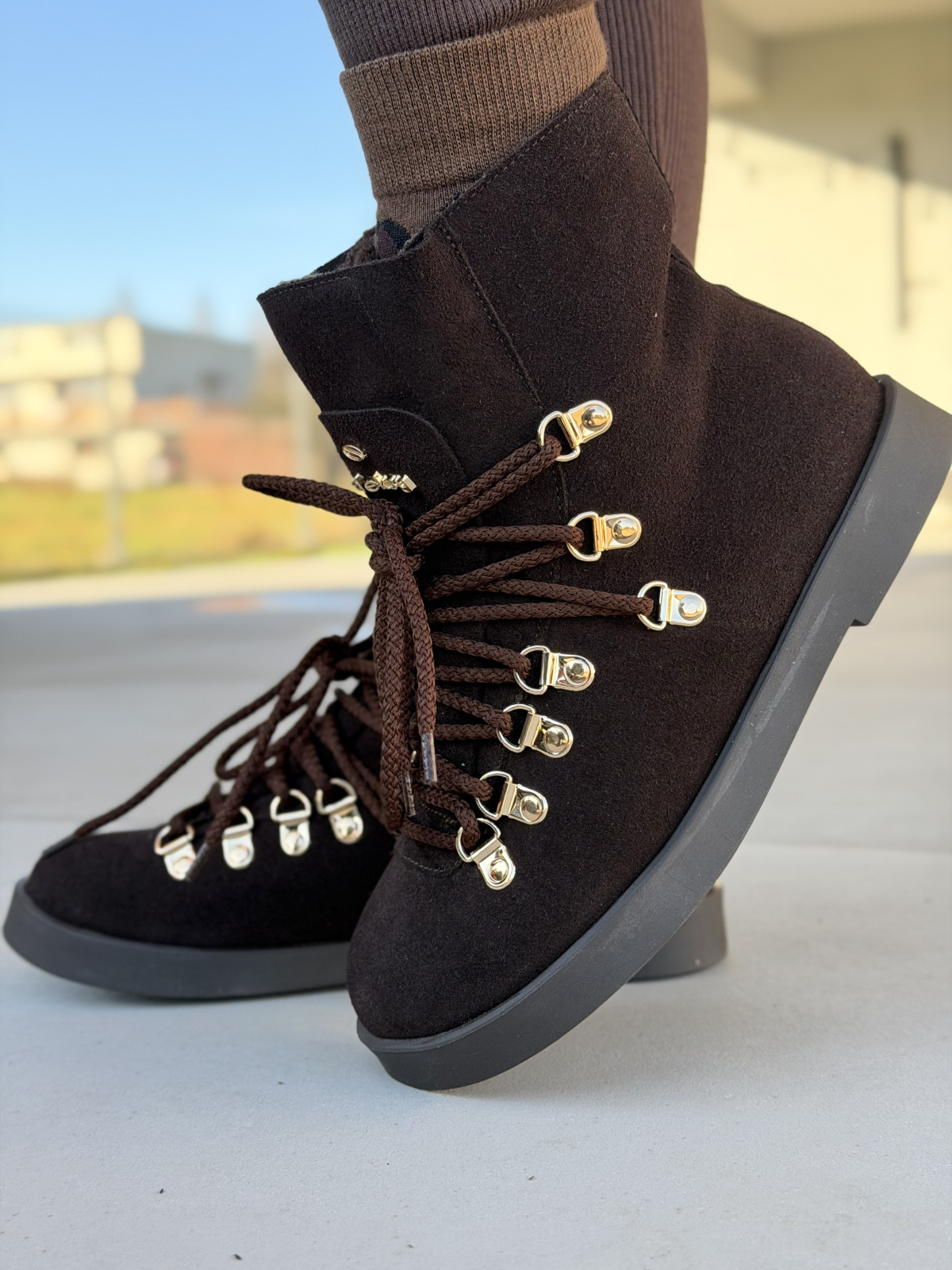 Naturalna skóra, polska jakość – brązowe śniegowce OLEKSY