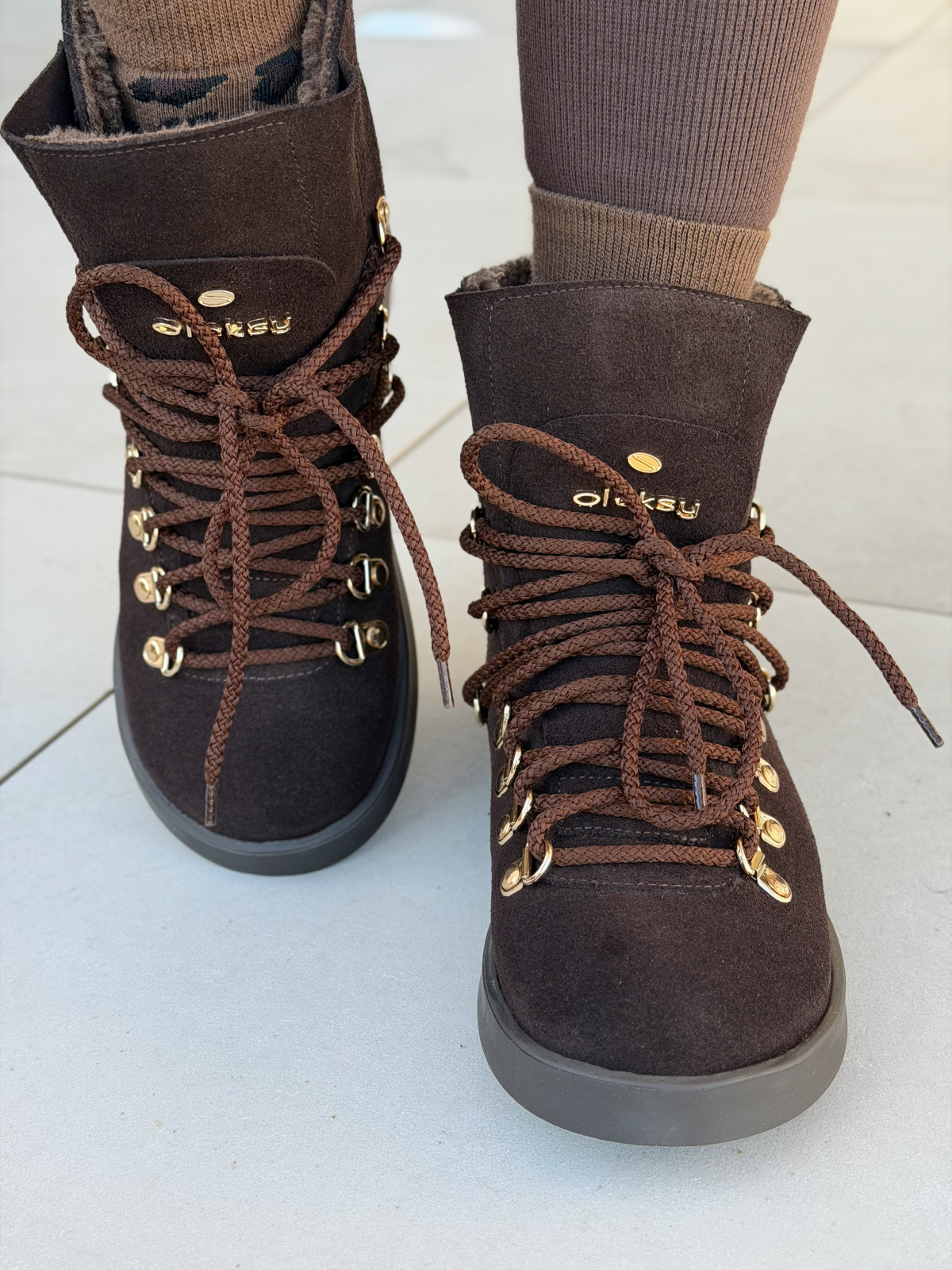 Naturalna skóra, polska jakość – brązowe śniegowce OLEKSY