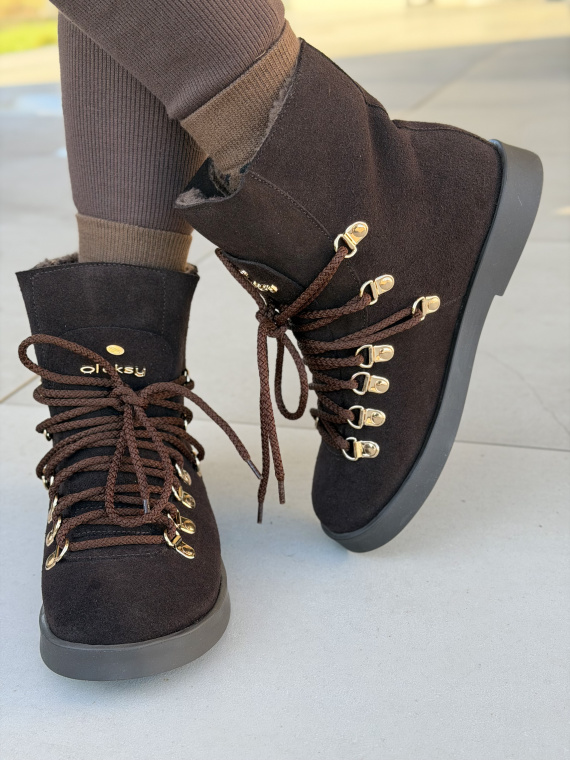 Naturalna skóra, polska jakość – brązowe śniegowce OLEKSY