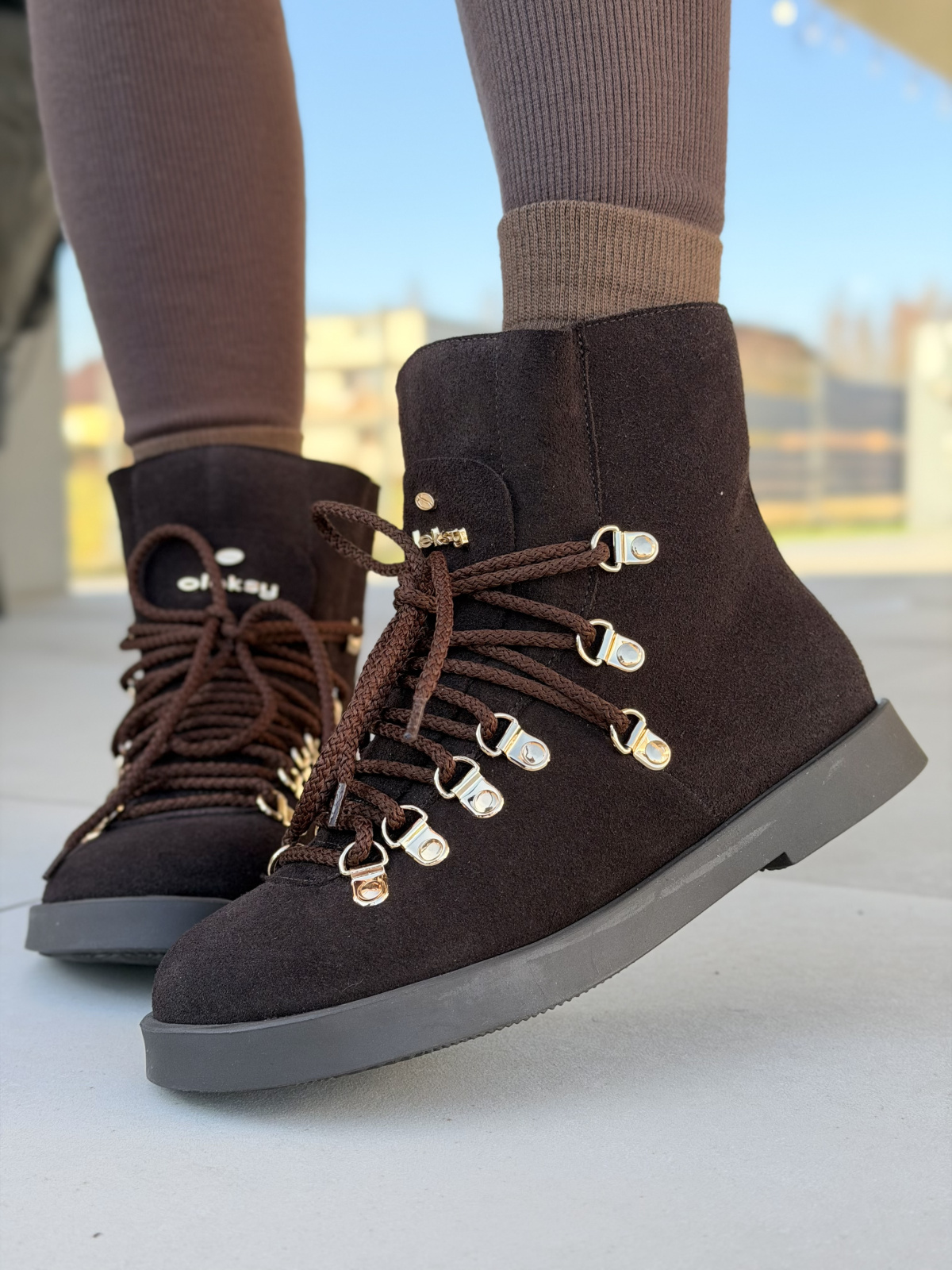 Naturalna skóra, polska jakość – brązowe śniegowce OLEKSY