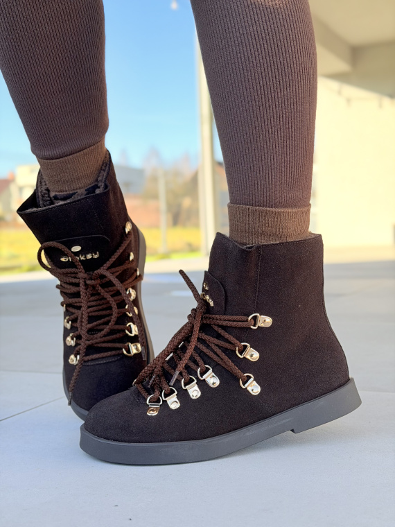 Naturalna skóra, polska jakość – brązowe śniegowce OLEKSY