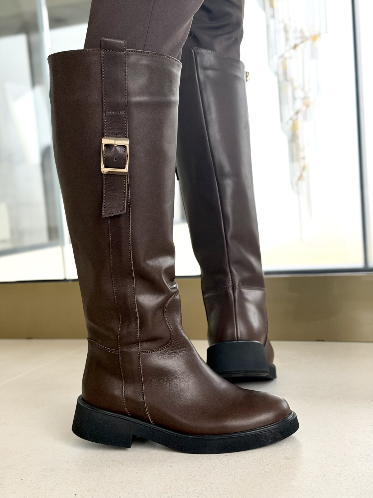 Brązowe kozaki ze skóry naturalnej OLEKSY – polska jakość i styl