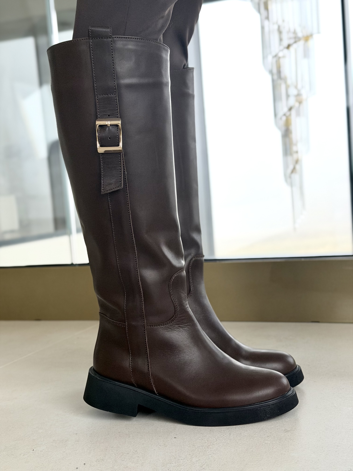 Brązowe kozaki ze skóry naturalnej OLEKSY – polska jakość i styl