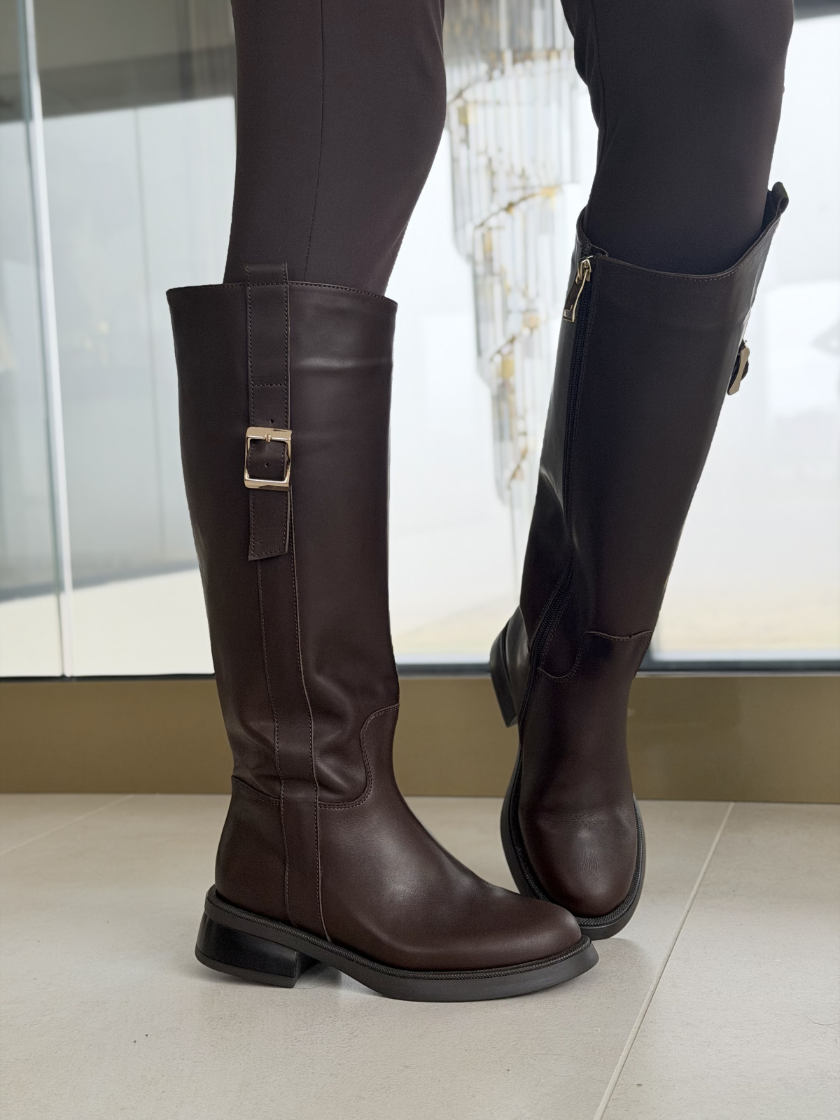 Brązowe kozaki ze skóry naturalnej OLEKSY – polska jakość i styl