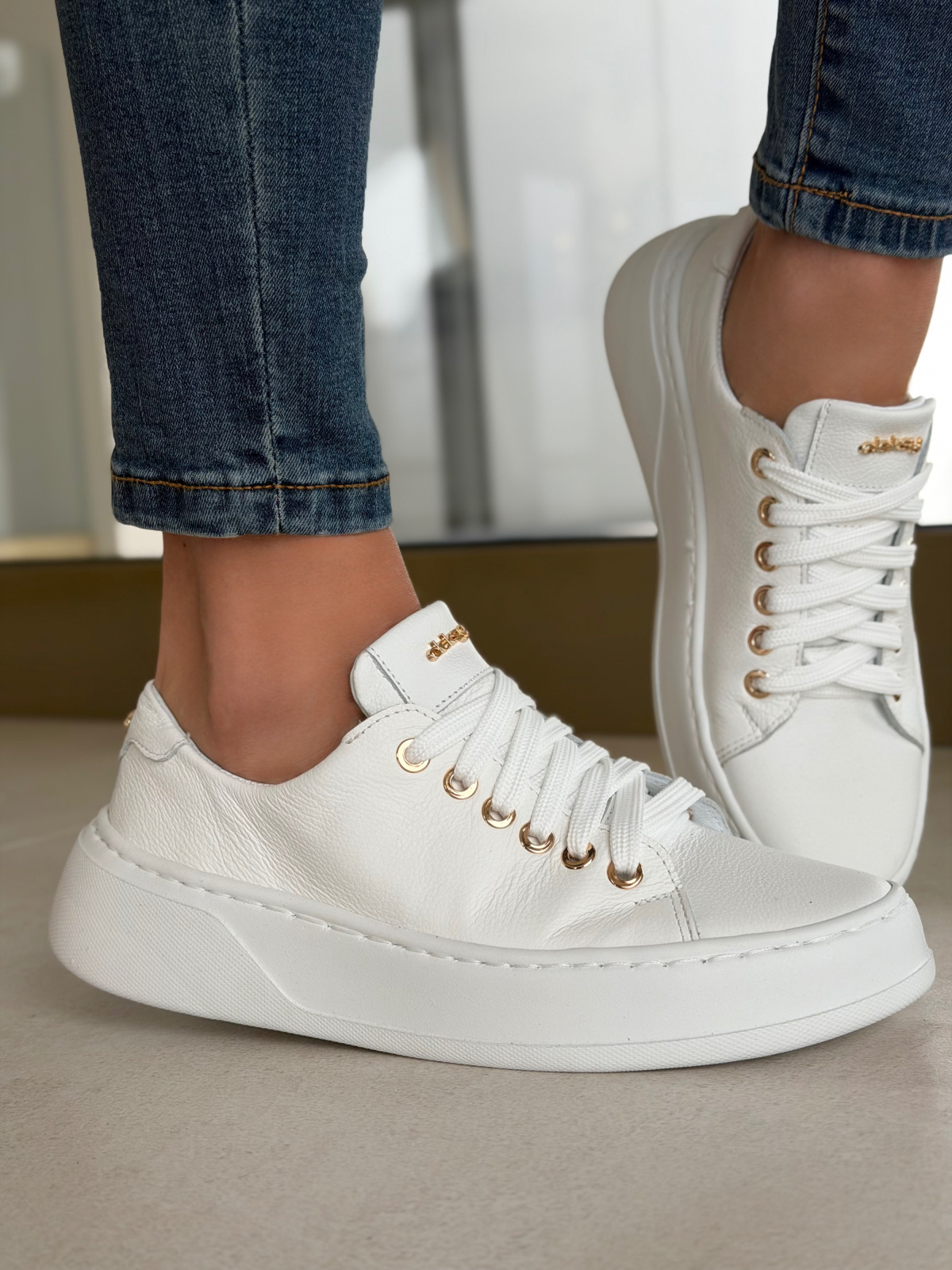 Sneakersy damskie OLEKSY ze skóry naturalnej Polskiej produkcji