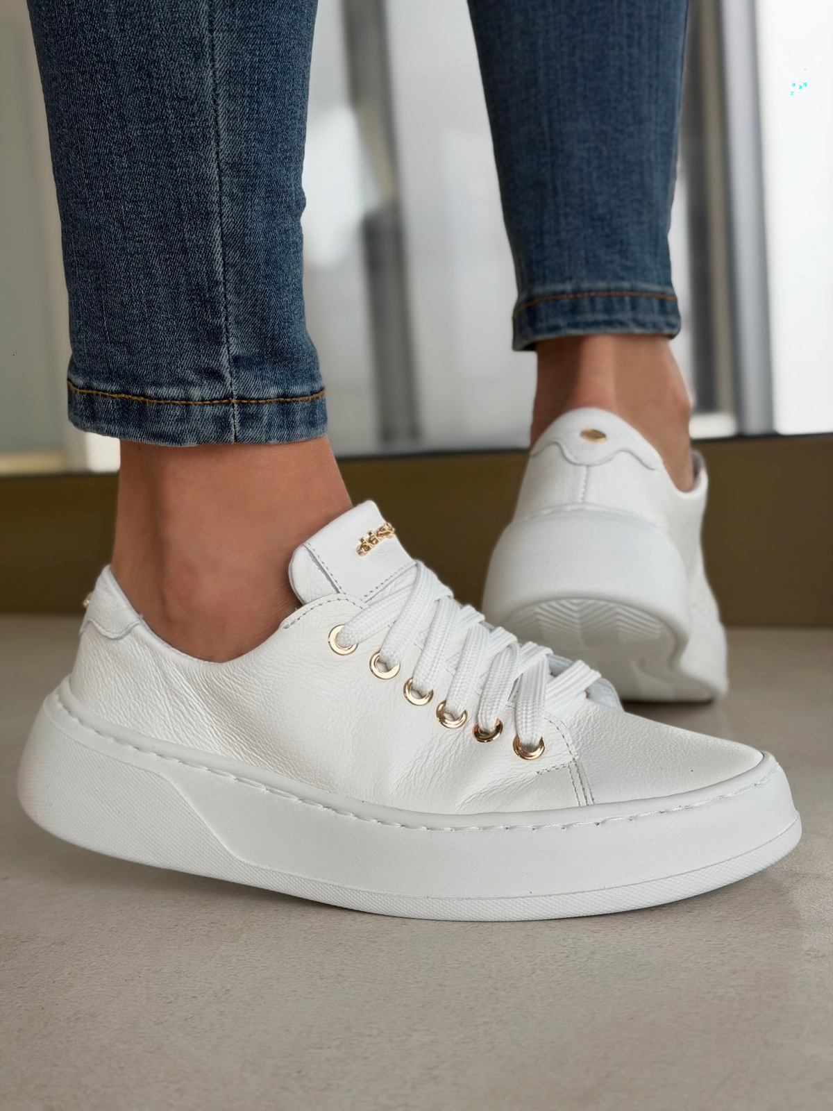 Sneakersy damskie OLEKSY ze skóry naturalnej Polskiej produkcji