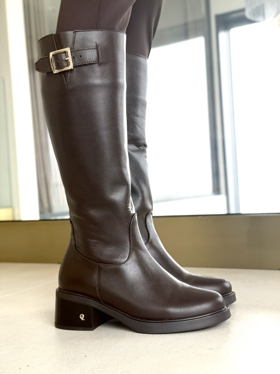 Brązowe kozaki ze skóry naturalnej OLEKSY – polska jakość i styl