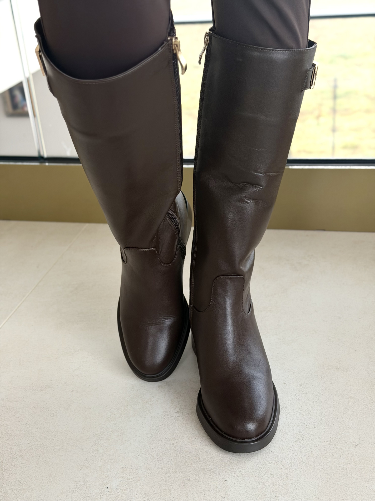 Brązowe kozaki ze skóry naturalnej OLEKSY – polska jakość i styl