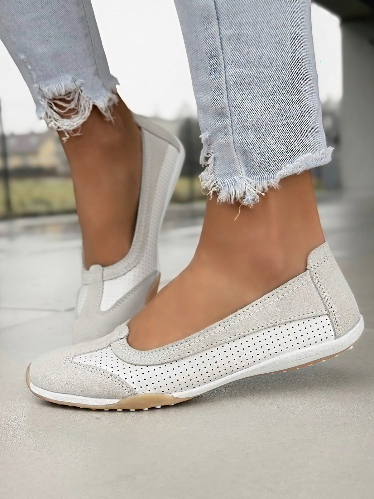 Balerinki ze skóry naturalnej OLEKSY