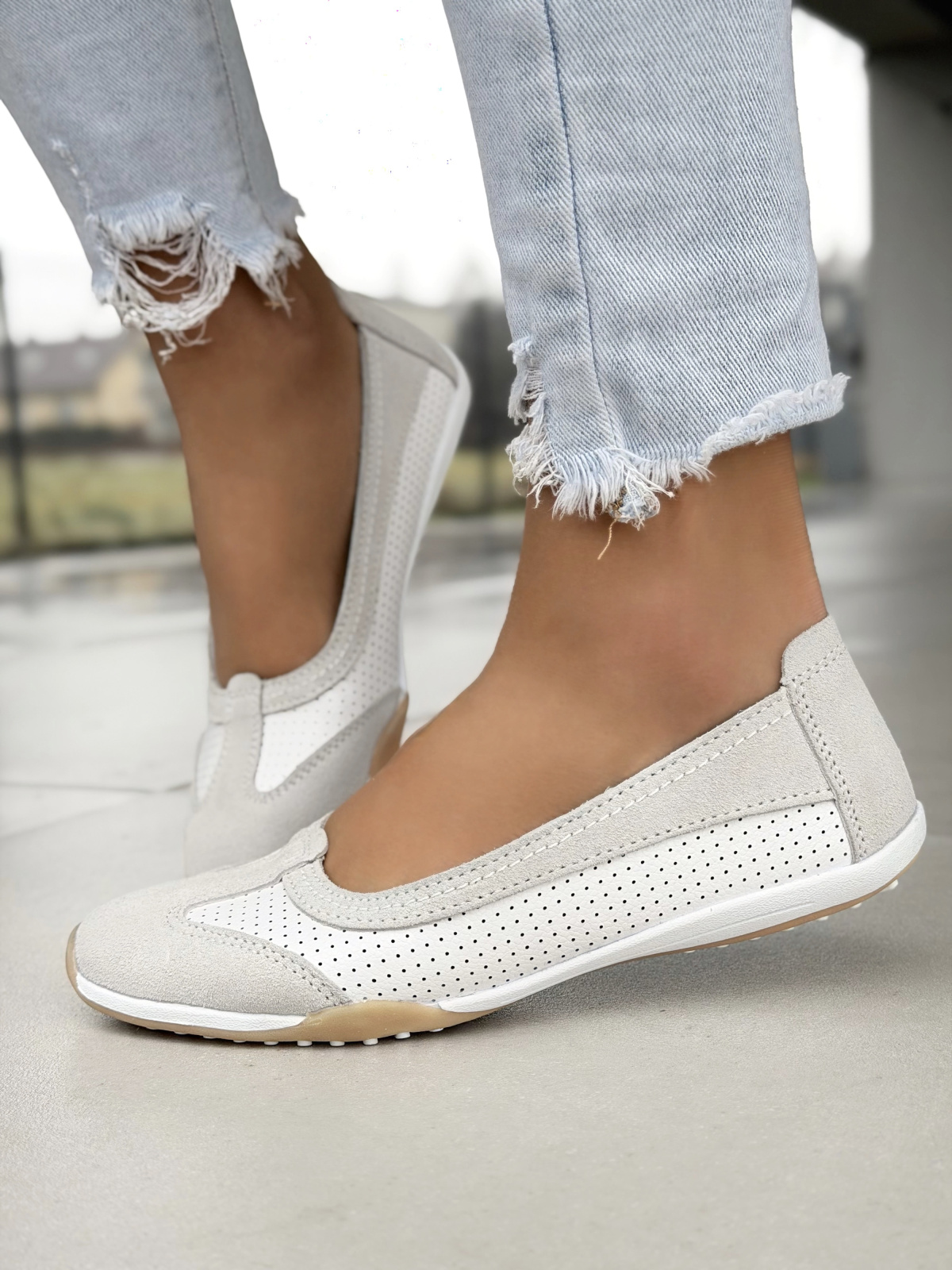 Balerinki ze skóry naturalnej OLEKSY