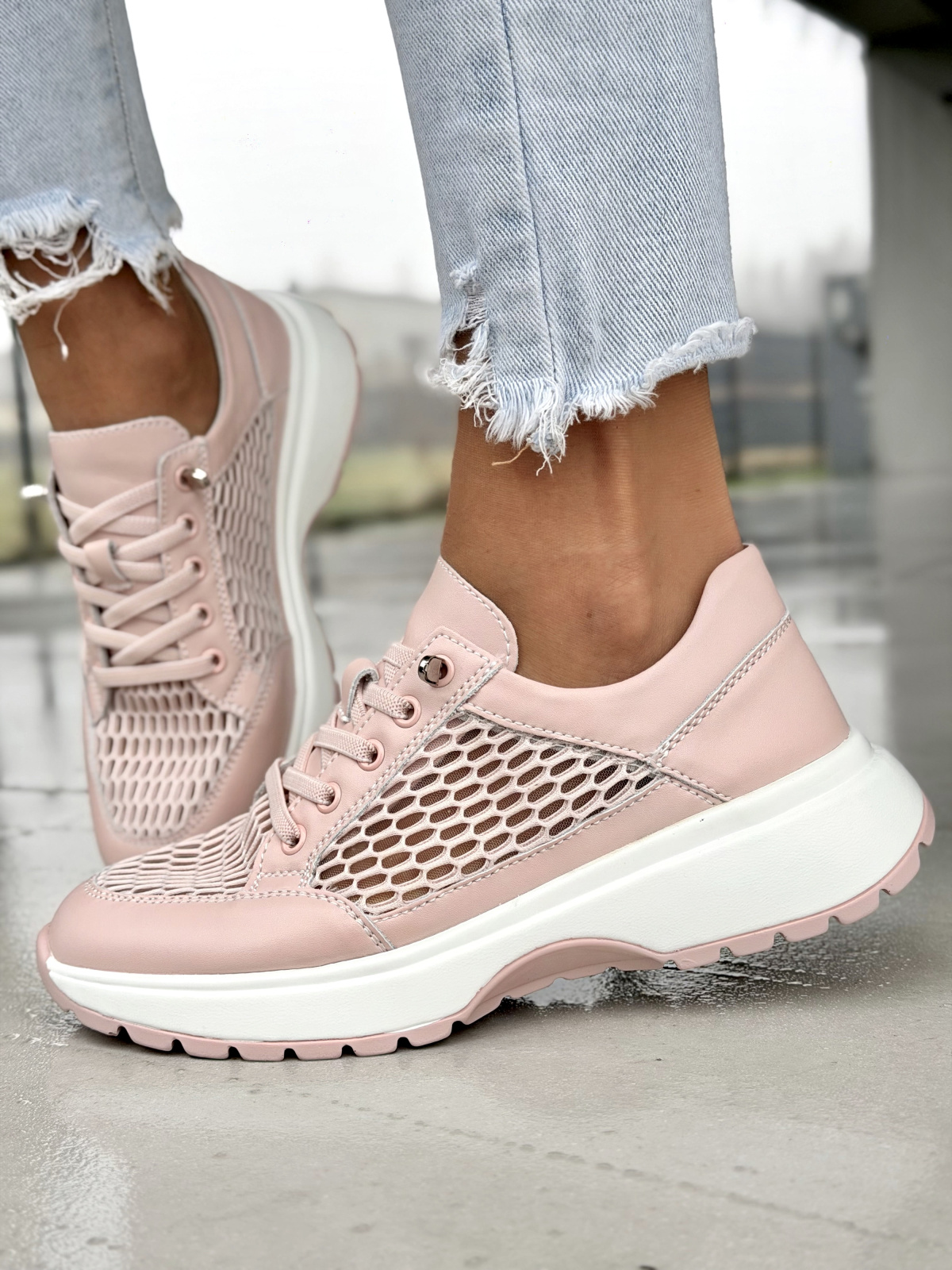 Sneakersy damskie OLEKSY ze skóry naturalnej