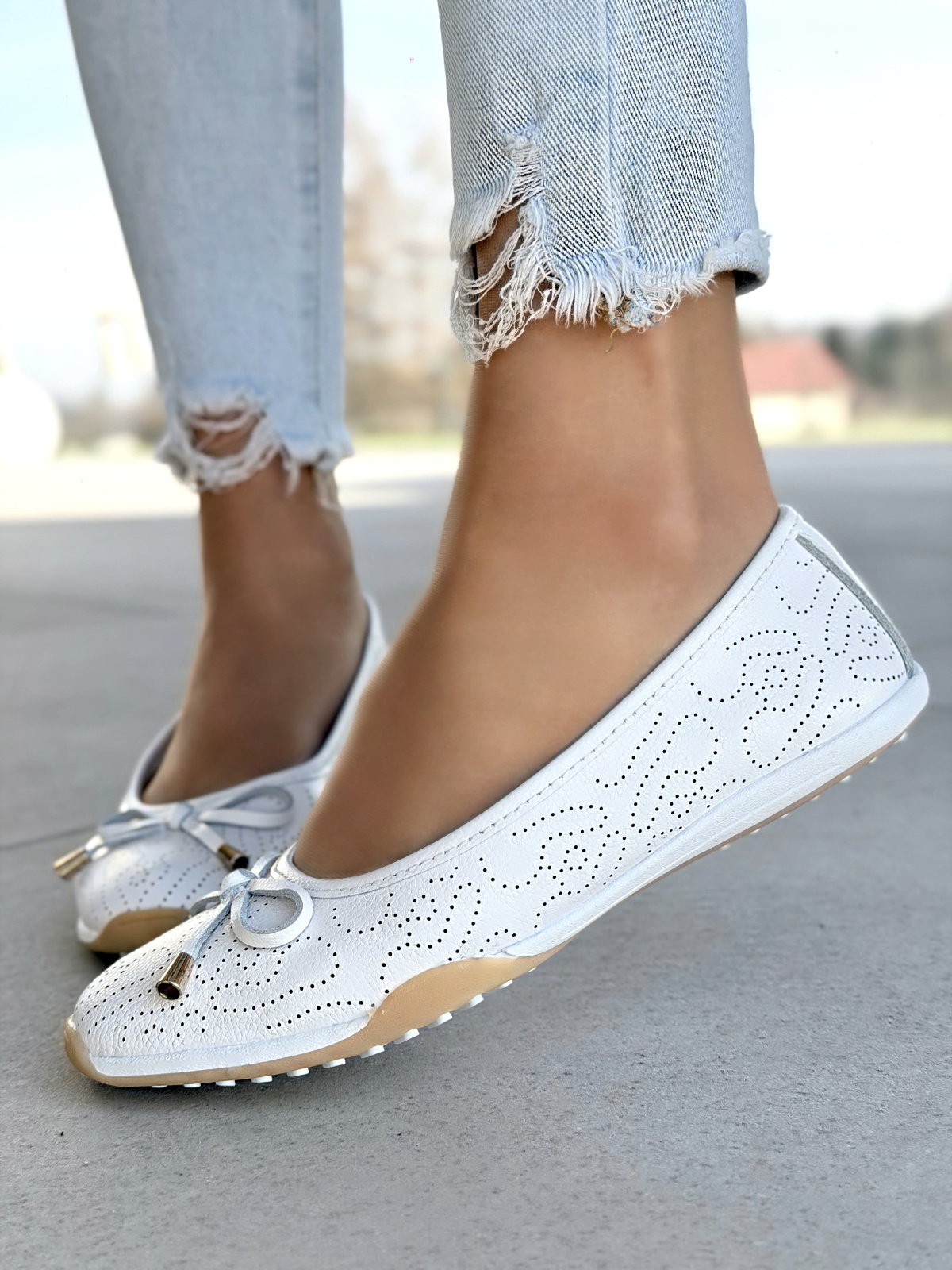 Balerinki ze skóry naturalnej OLEKSY