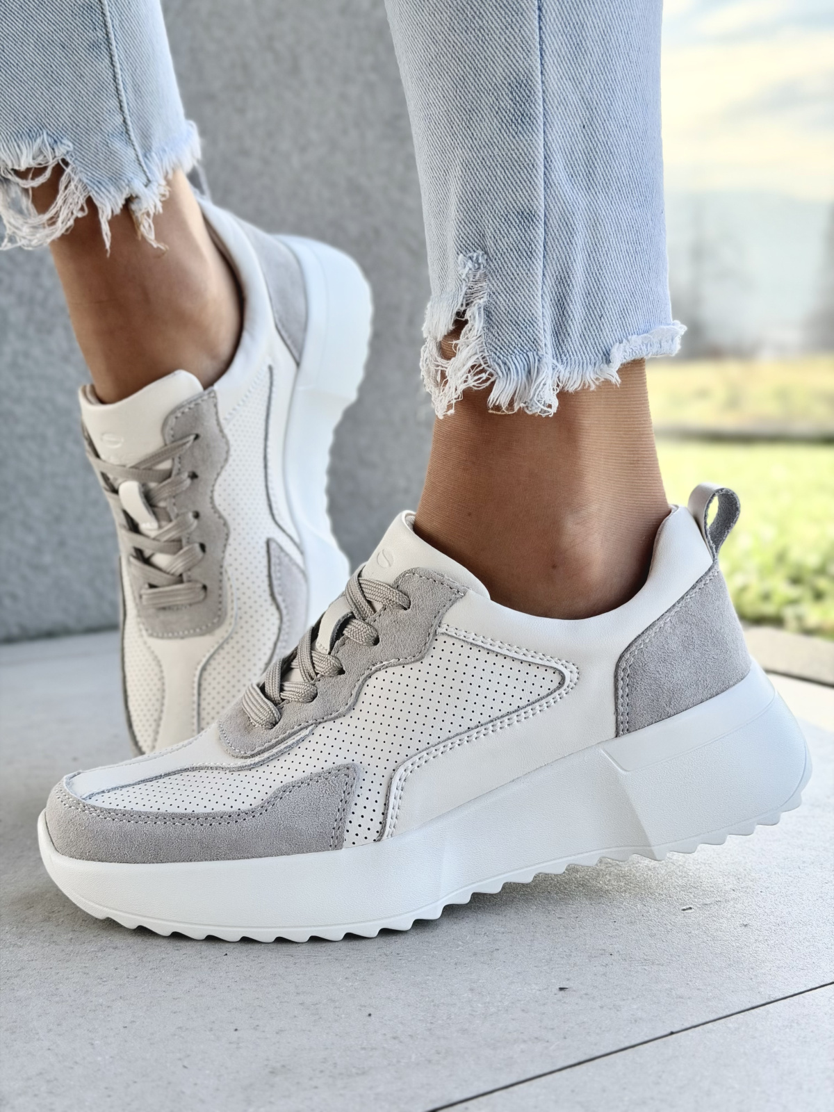 Damskie sneakersy OLEKSY ze skóry naturalnej