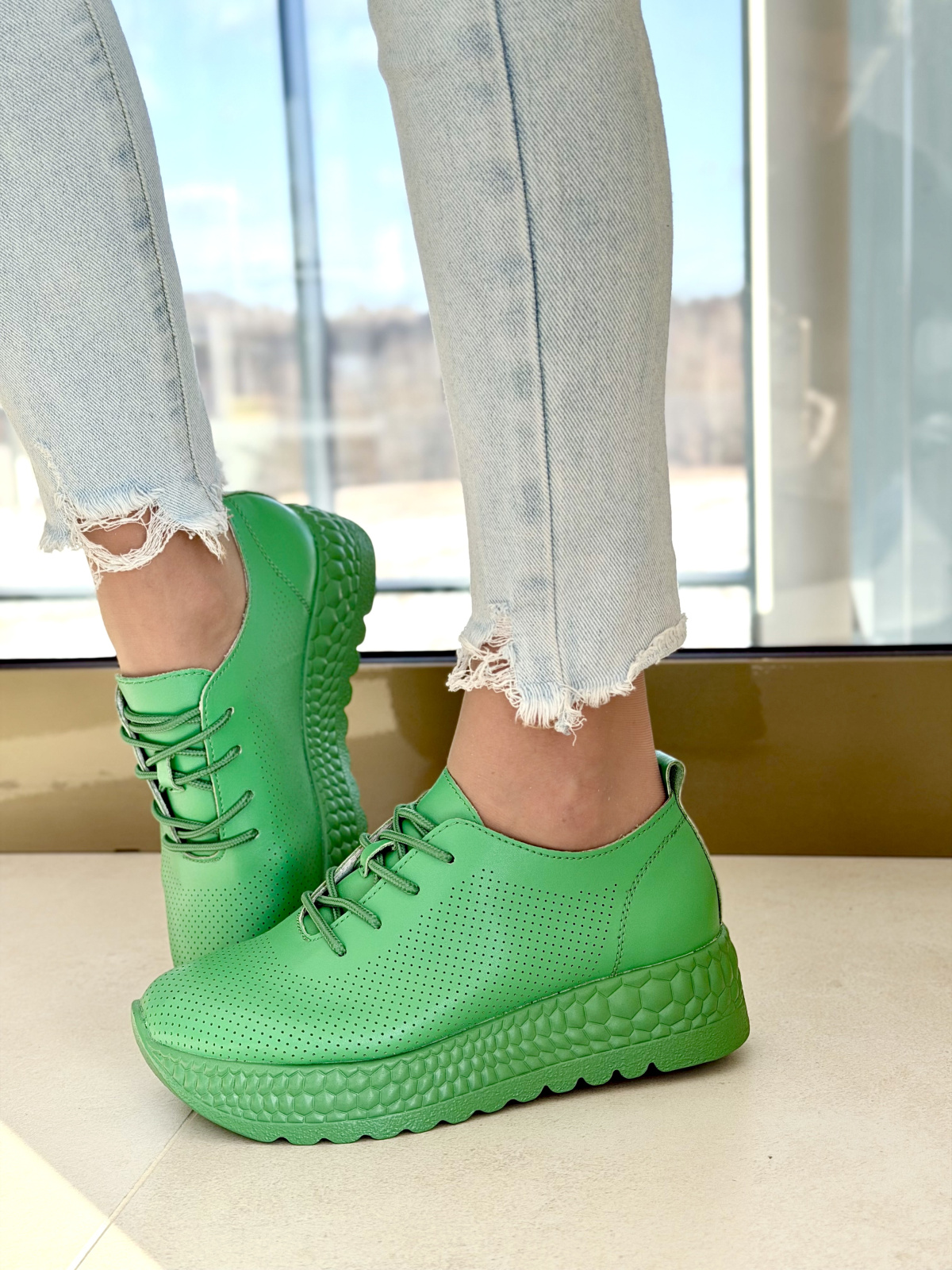 Damskie sneakersy OLEKSY ze skóry naturalnej