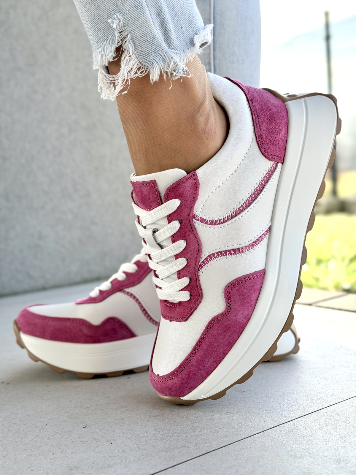 Damskie sneakersy OLEKSY ze skóry naturalnej