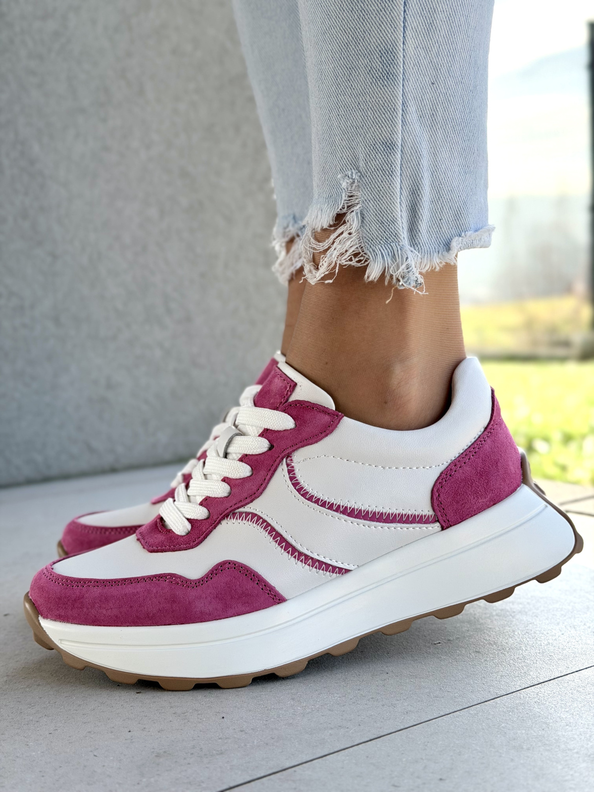 Damskie sneakersy OLEKSY ze skóry naturalnej