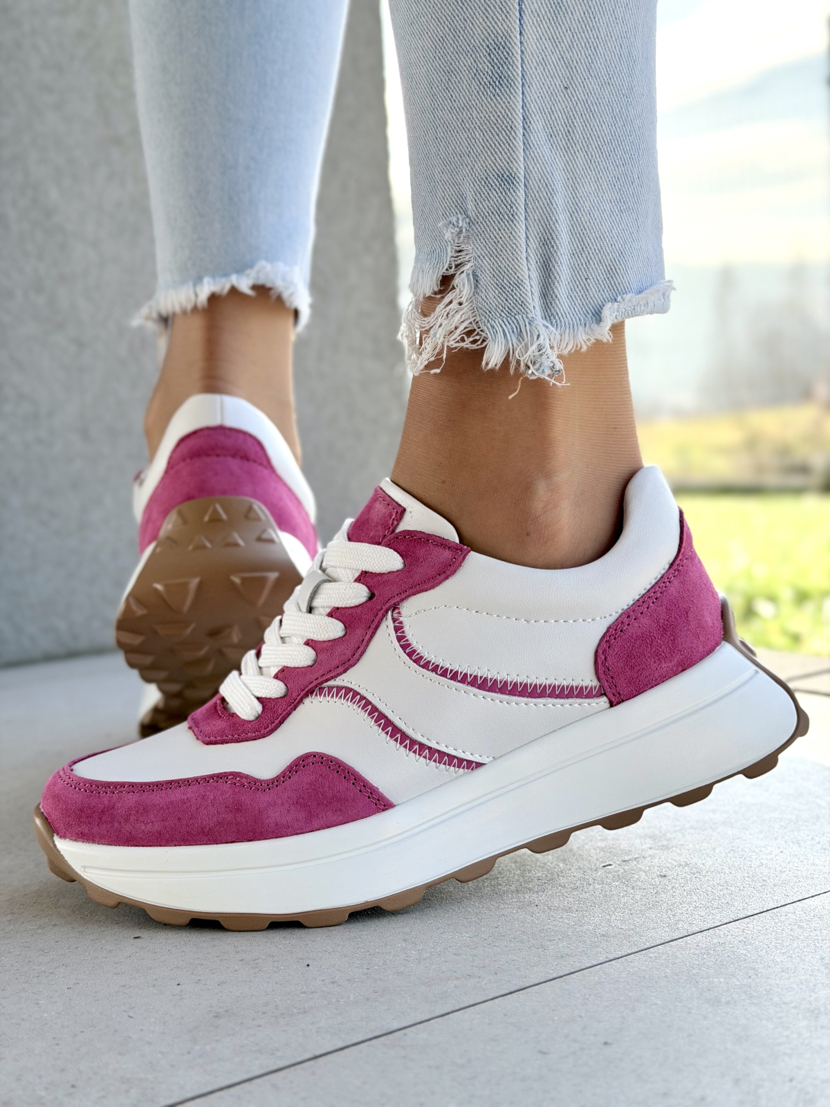 Damskie sneakersy OLEKSY ze skóry naturalnej