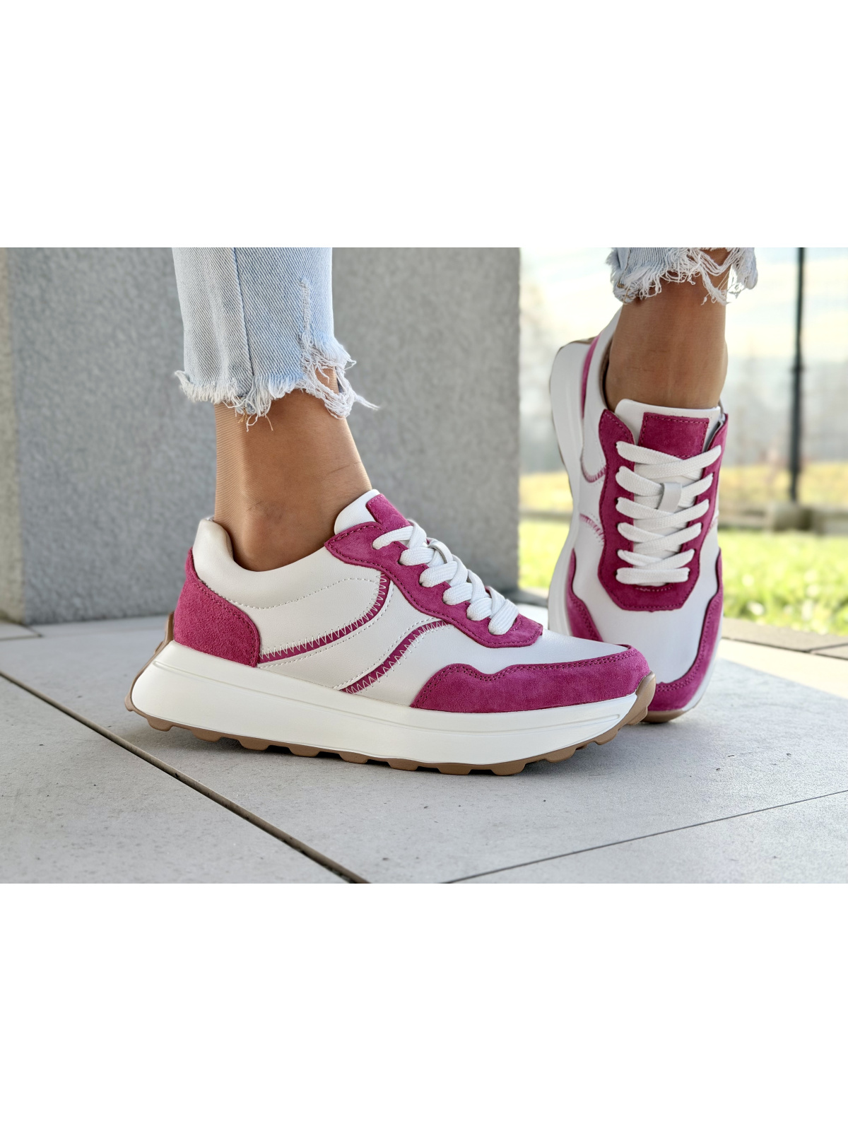 Damskie sneakersy OLEKSY ze skóry naturalnej