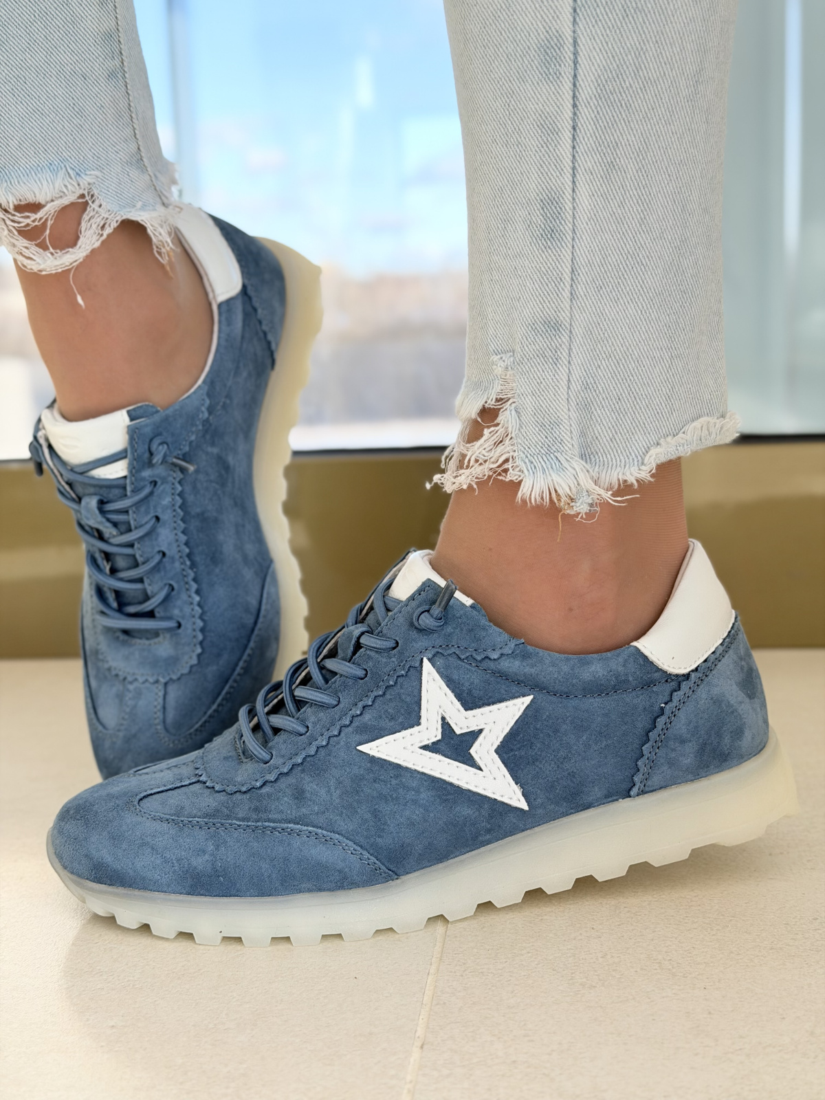 Damskie sneakersy OLEKSY ze skóry naturalnej