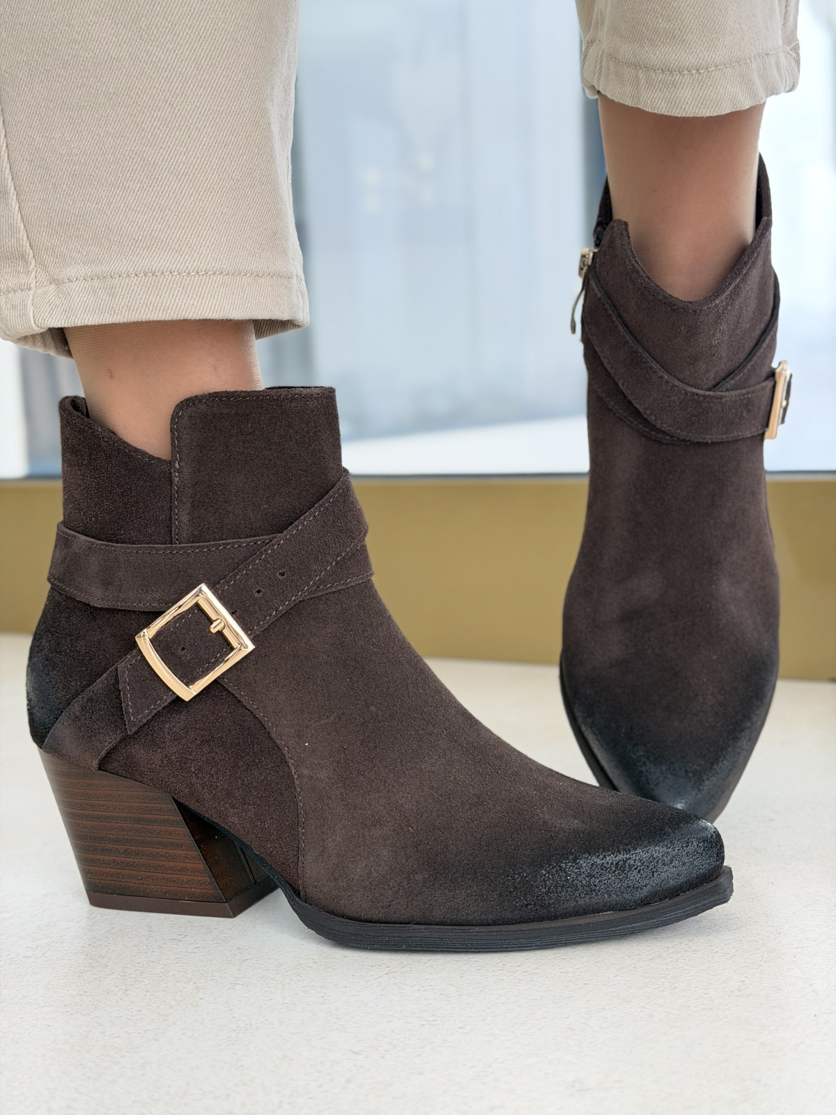 Brązowe kowbojki ze skóry naturalnej OLEKSY – polska jakość i styl