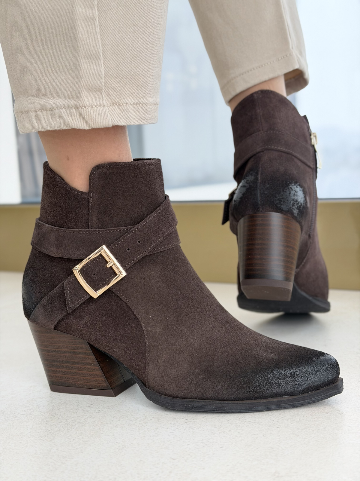 Brązowe kowbojki ze skóry naturalnej OLEKSY – polska jakość i styl