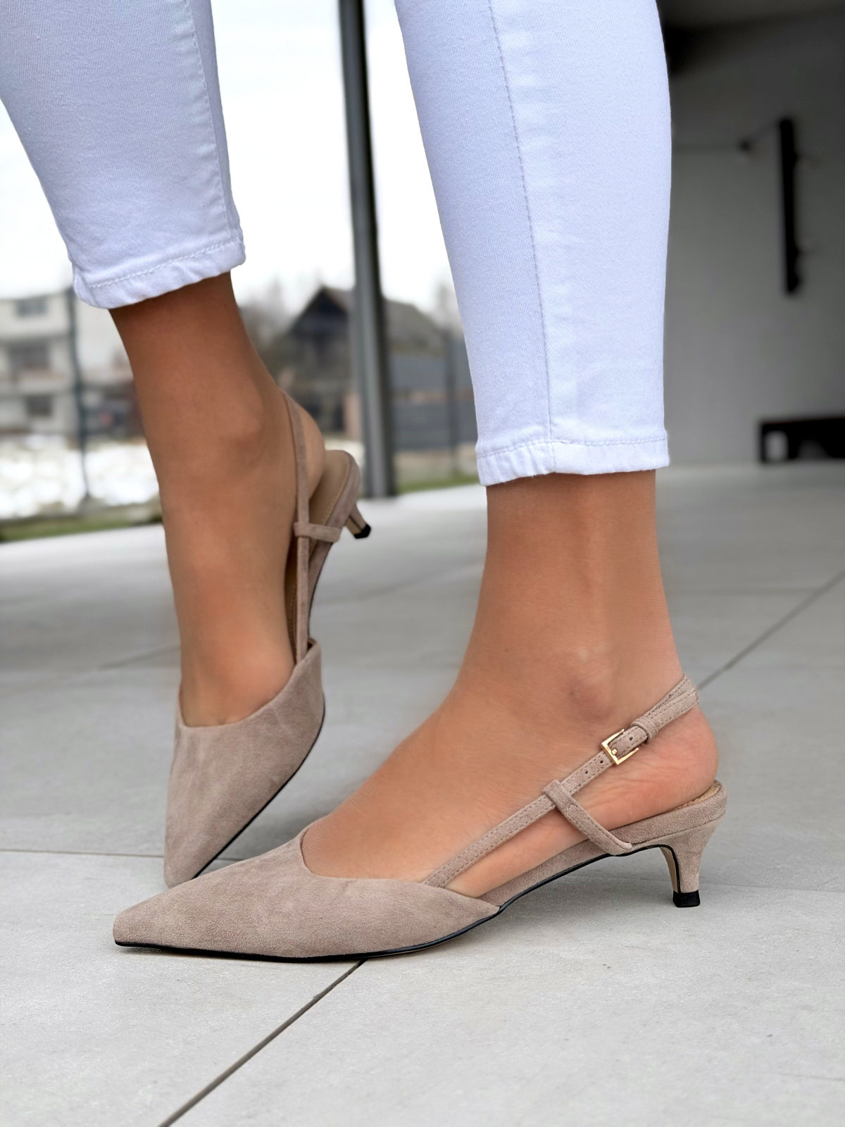 Czółenka OLEKSY ze skóry naturalnej