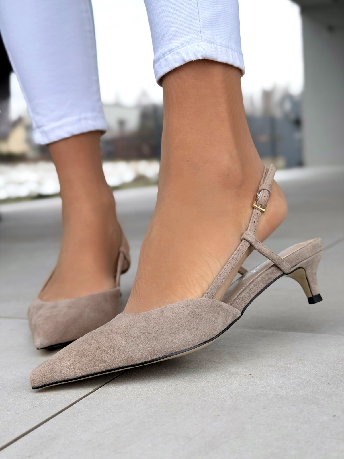 Czółenka OLEKSY ze skóry naturalnej